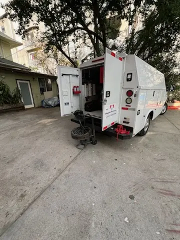 Magnet Plumbing service vehicle on-site for Slab Leak Repair in Del Monte Village